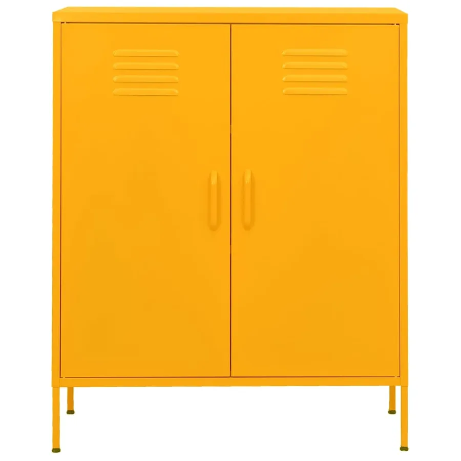 Armoire de rangement Jaune moutarde 80x35x101,5 cm Acier - 3