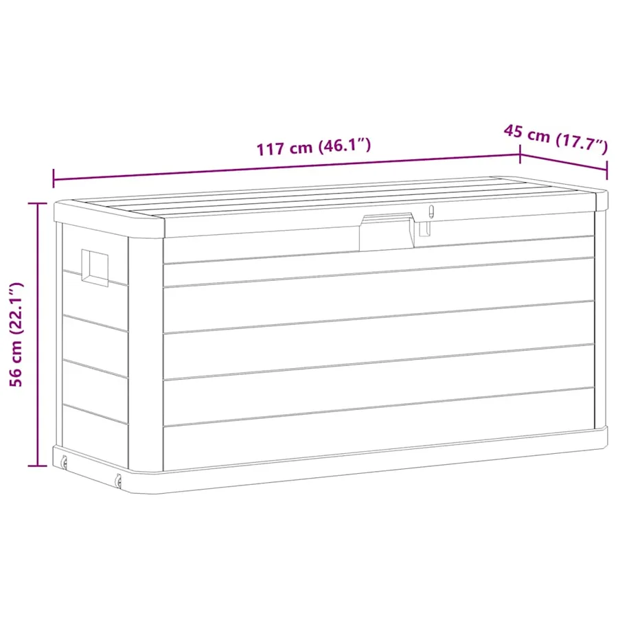 Boîte de rangement de jardin 280 L Gris clair - 13