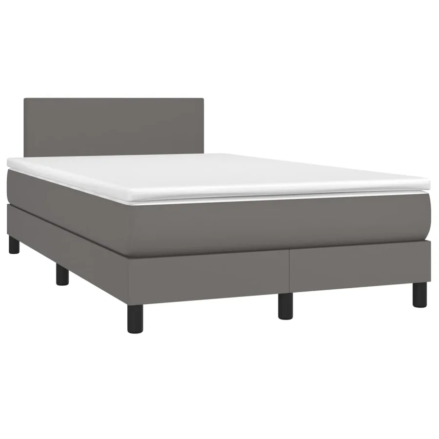 Sommier à lattes de lit avec matelas Gris 120x200 cm Similicuir - 3