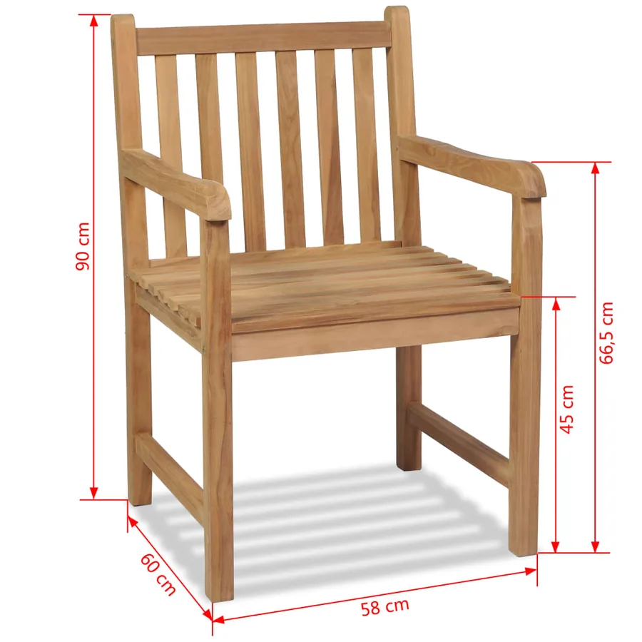 Chaises d'extérieur lot de 2 Bois de teck solide - 7