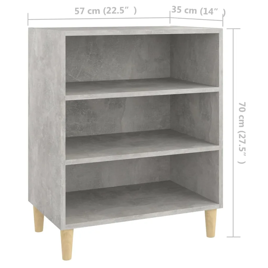 Buffet gris béton 57x35x70 cm bois d'ingénierie - 6
