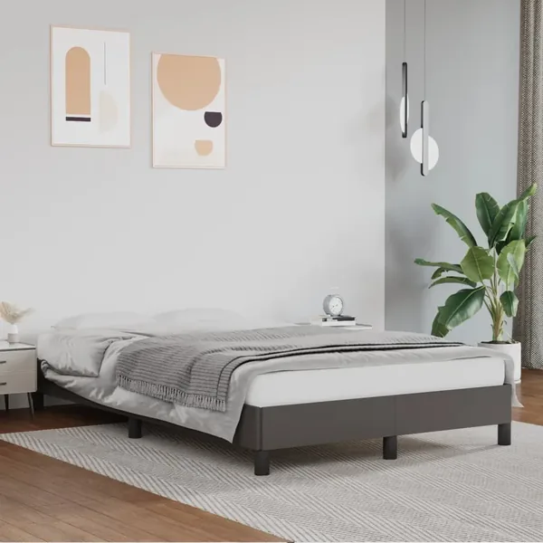 Cadre de lit sans matelas gris 120x200 cm similicuir