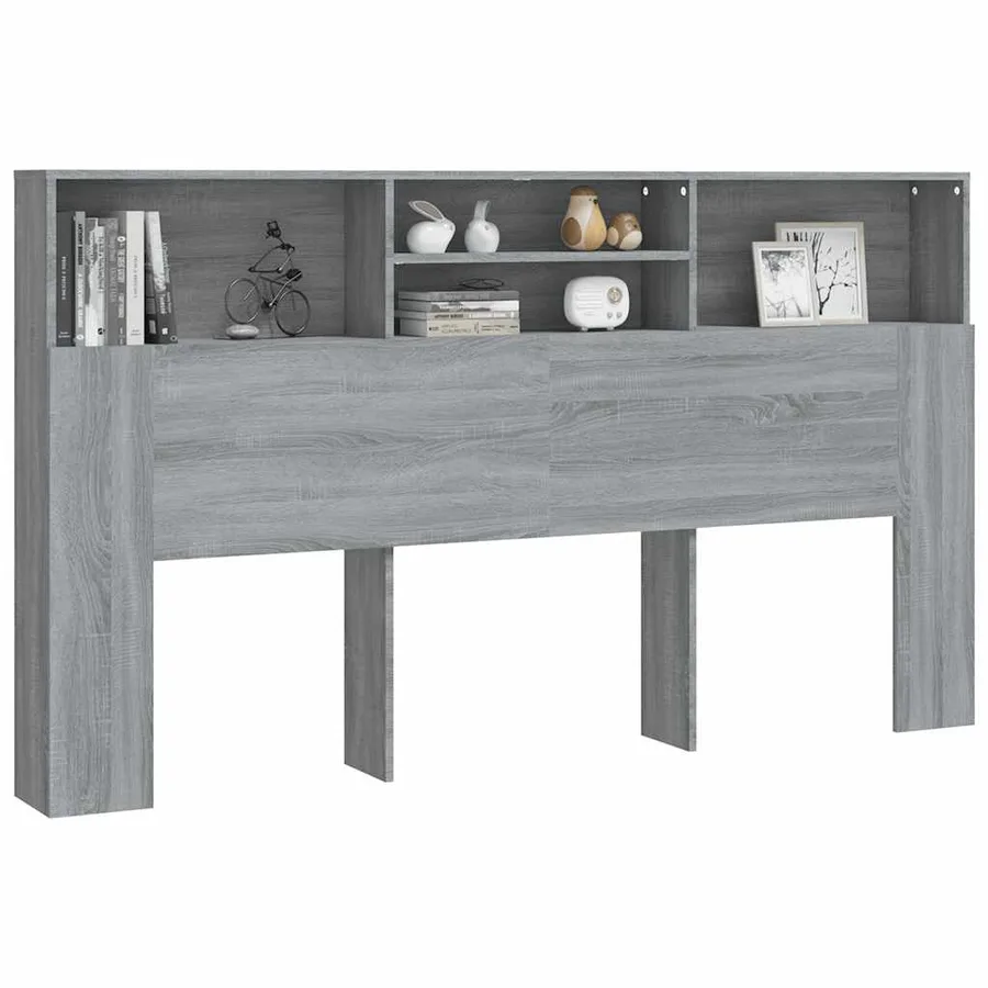 Armoire de tête de lit Sonoma gris 180x19x103,5 cm - 5