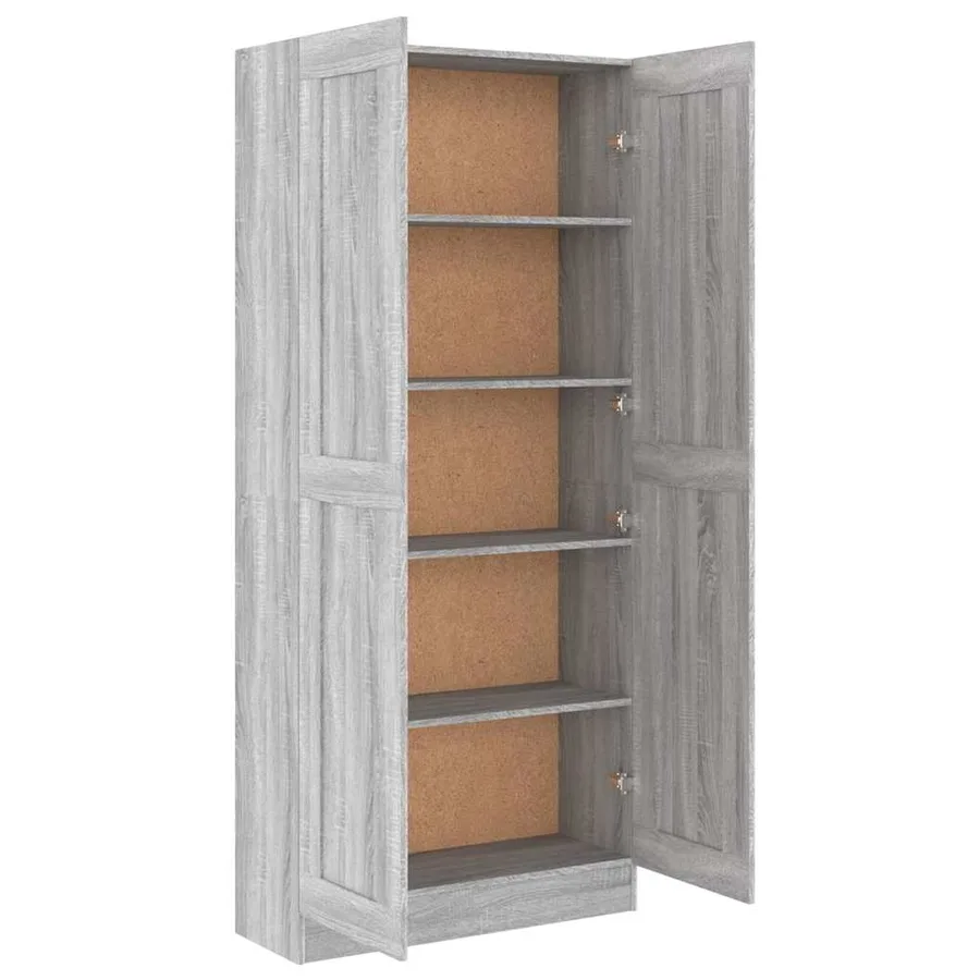 Bibliothèque Sonoma gris 82,5x30,5x185,5 cm Bois d'ingénierie - 5