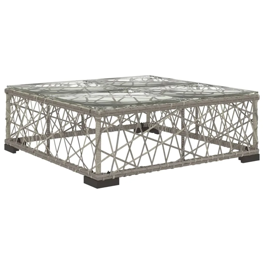 Salon de jardin 8 pcs avec coussins résine tressée gris - 7