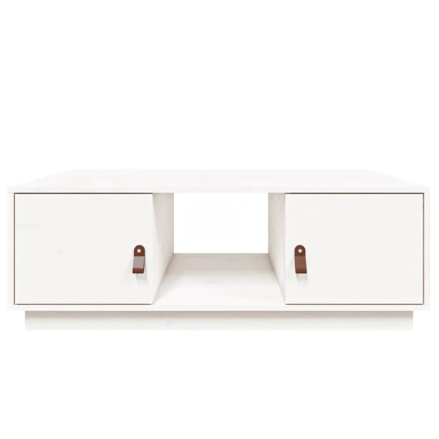 Table basse Blanc 100x50x35 cm Bois massif de pin - 6