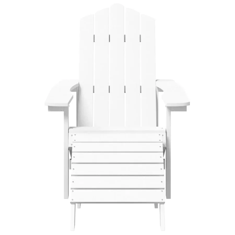 Chaise de jardin Adirondack repose-pied table PEHD Blanc - 4
