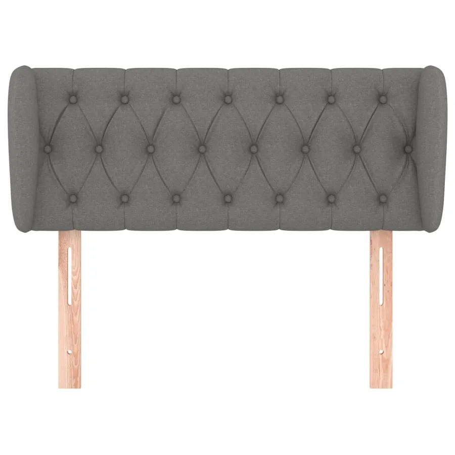 Tête de lit avec oreilles Gris foncé 93x23x78/88 cm Tissu - 3
