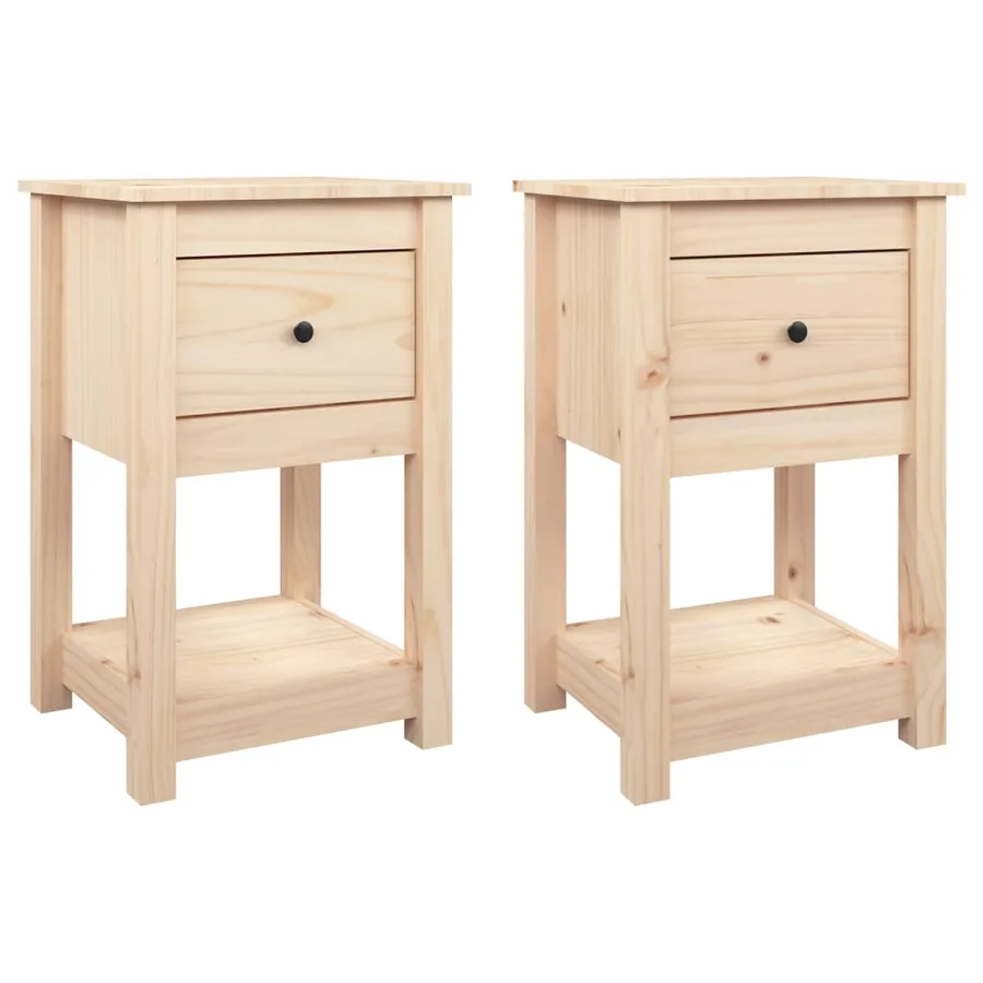 Tables de chevet 2 pcs 40x35x61,5 cm Bois de pin massif - 2