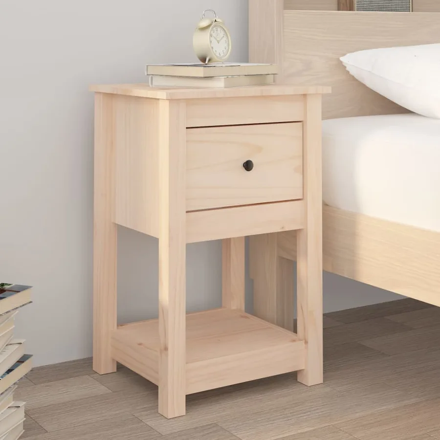 Tables de chevet 2 pcs 40x35x61,5 cm Bois de pin massif - 3