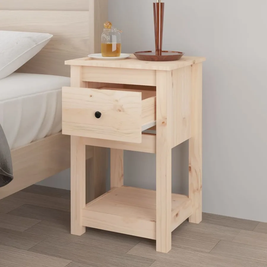 Tables de chevet 2 pcs 40x35x61,5 cm Bois de pin massif - 4