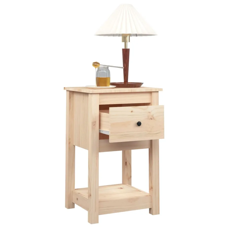 Tables de chevet 2 pcs 40x35x61,5 cm Bois de pin massif - 5