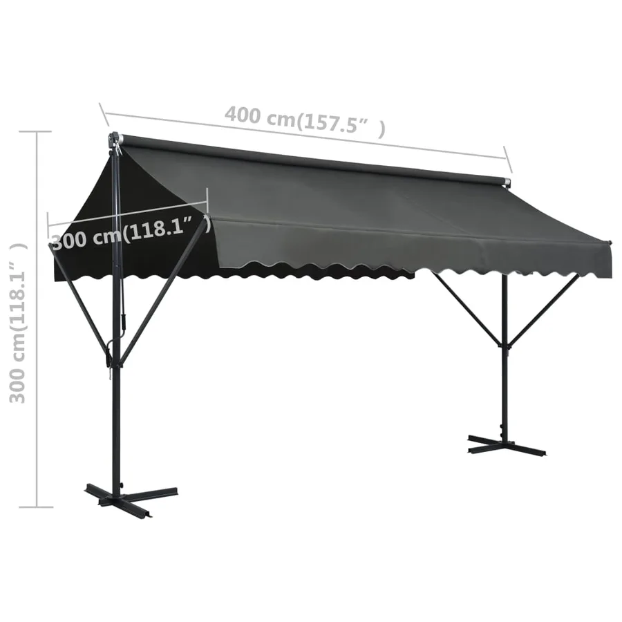 Auvent sur pied 400 x 300 cm Anthracite - 8