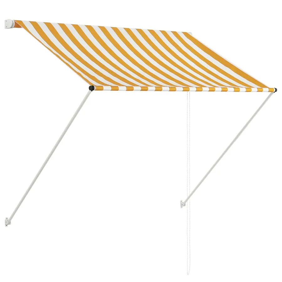 Auvent rétractable 100x150 cm Jaune et blanc - 2
