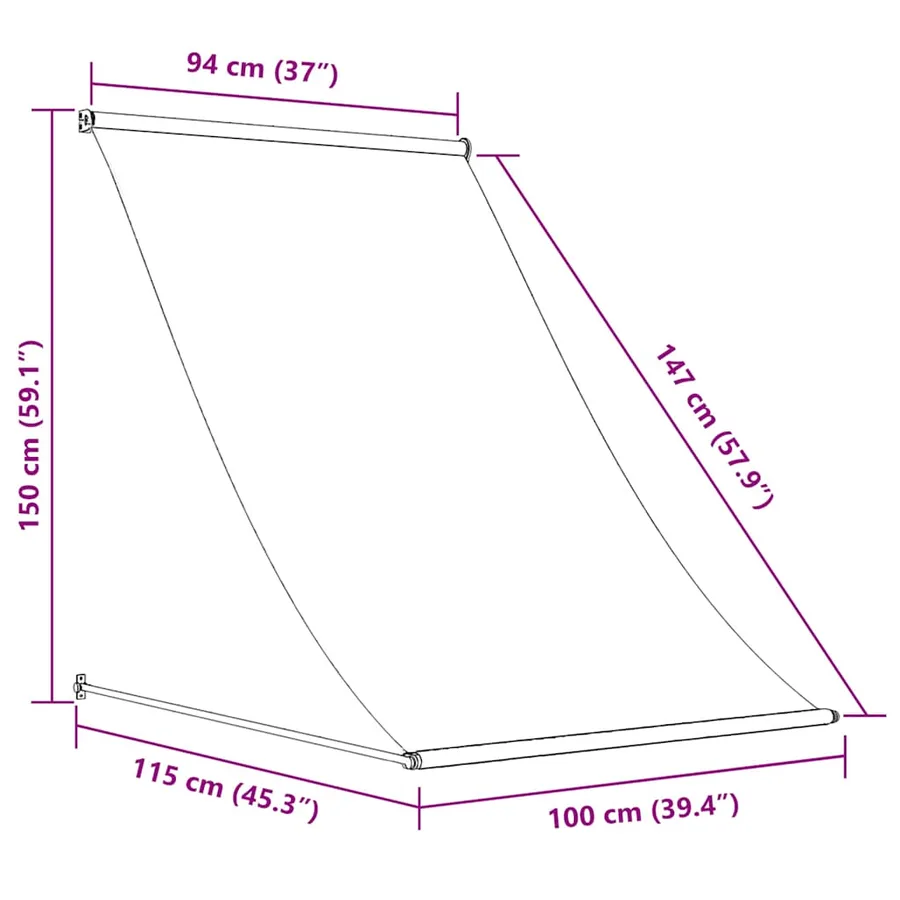 Auvent rétractable 100x150 cm Jaune et blanc - 8