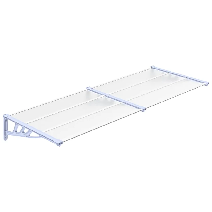 Auvent de porte Gris et transparent 239x90 cm Polycarbonate - 2
