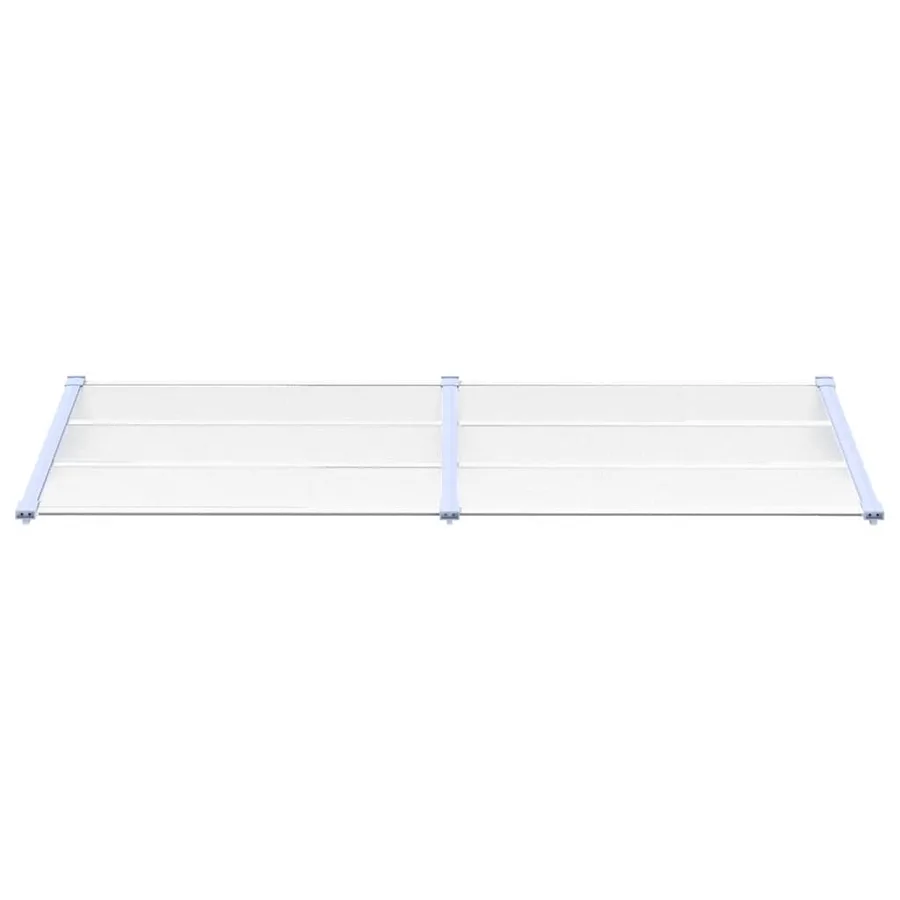 Auvent de porte Gris et transparent 239x90 cm Polycarbonate - 3