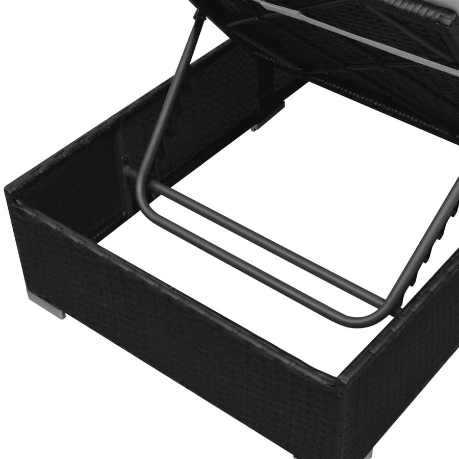 Salon de jardin 3 pcs avec coussins Résine tressée Noir - 5