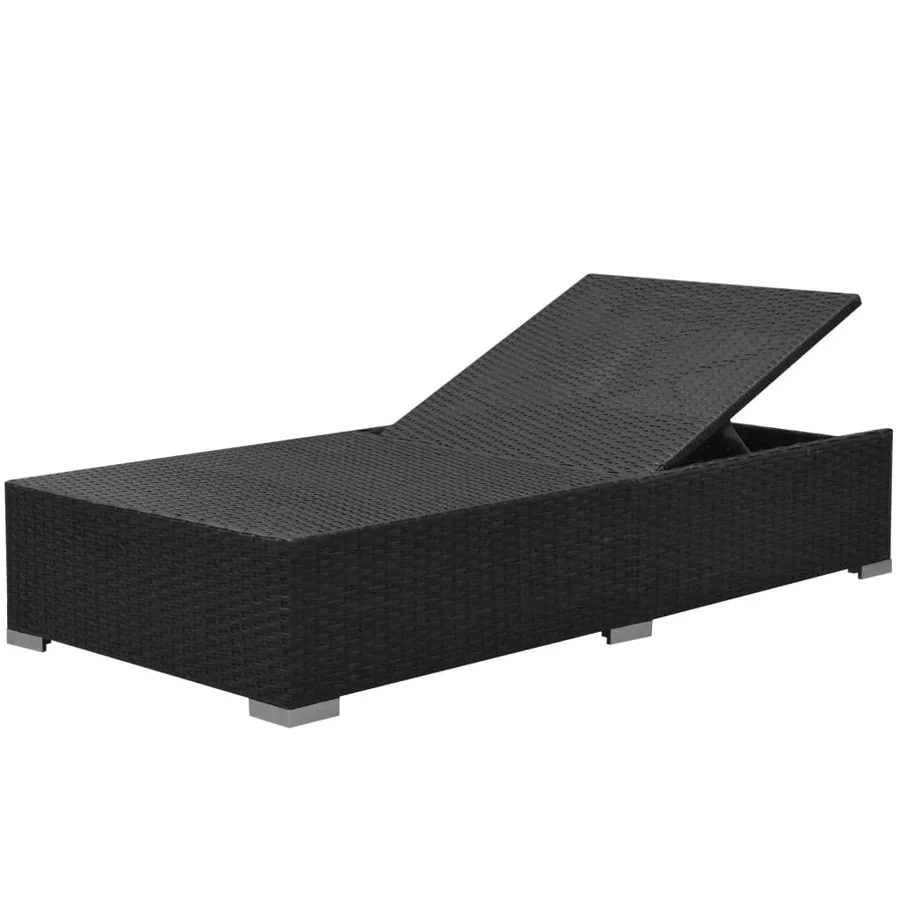 Salon de jardin 3 pcs avec coussins Résine tressée Noir - 7