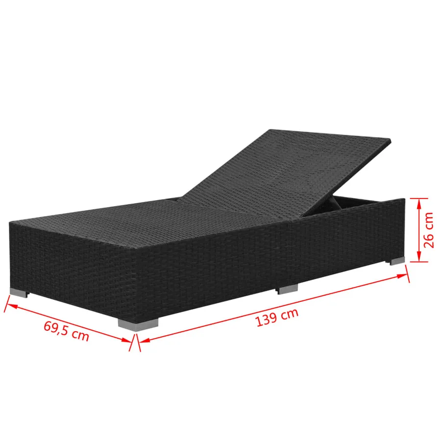 Salon de jardin 3 pcs avec coussins Résine tressée Noir - 9