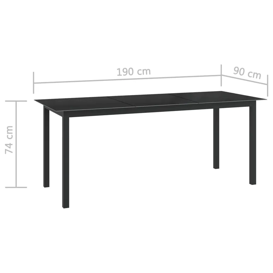Ensemble à manger de jardin 9 pcs aluminium anthracite - 14