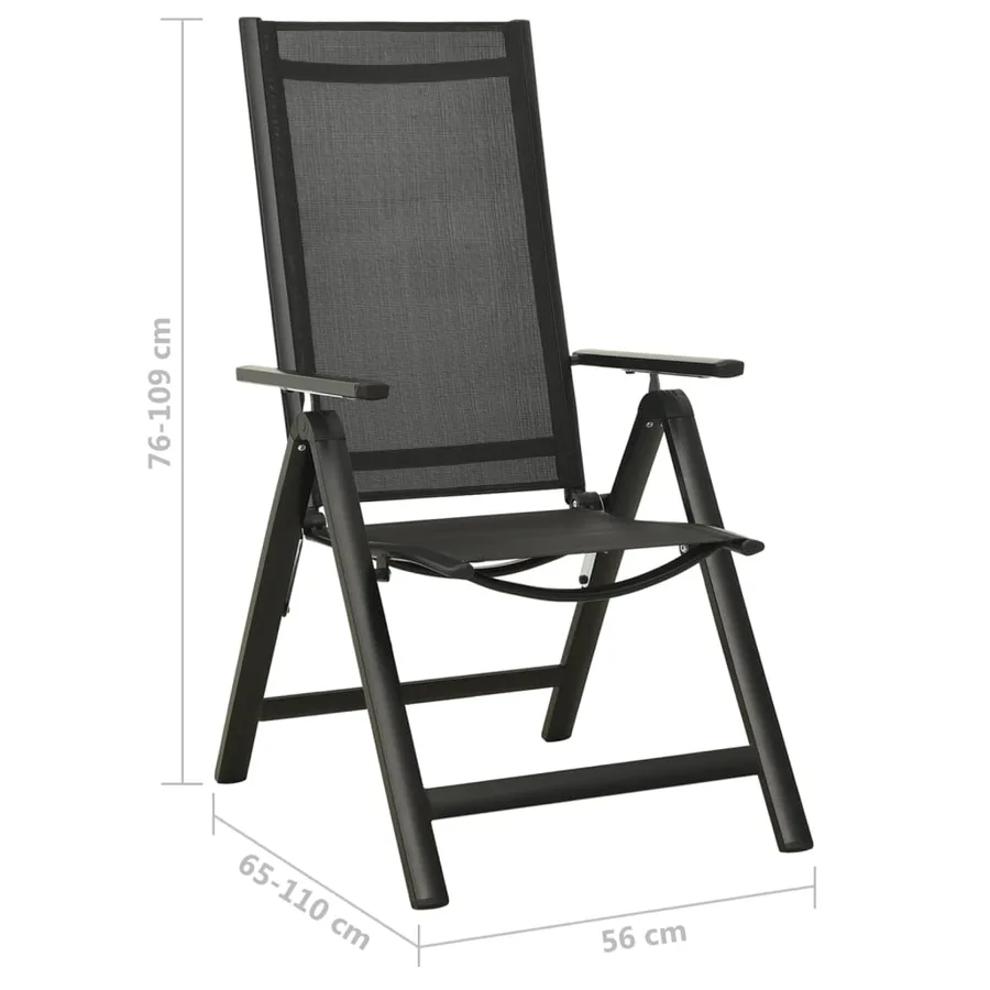 Ensemble à manger de jardin 9 pcs aluminium anthracite - 15
