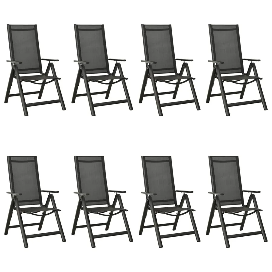 Ensemble à manger de jardin 9 pcs aluminium anthracite - 6