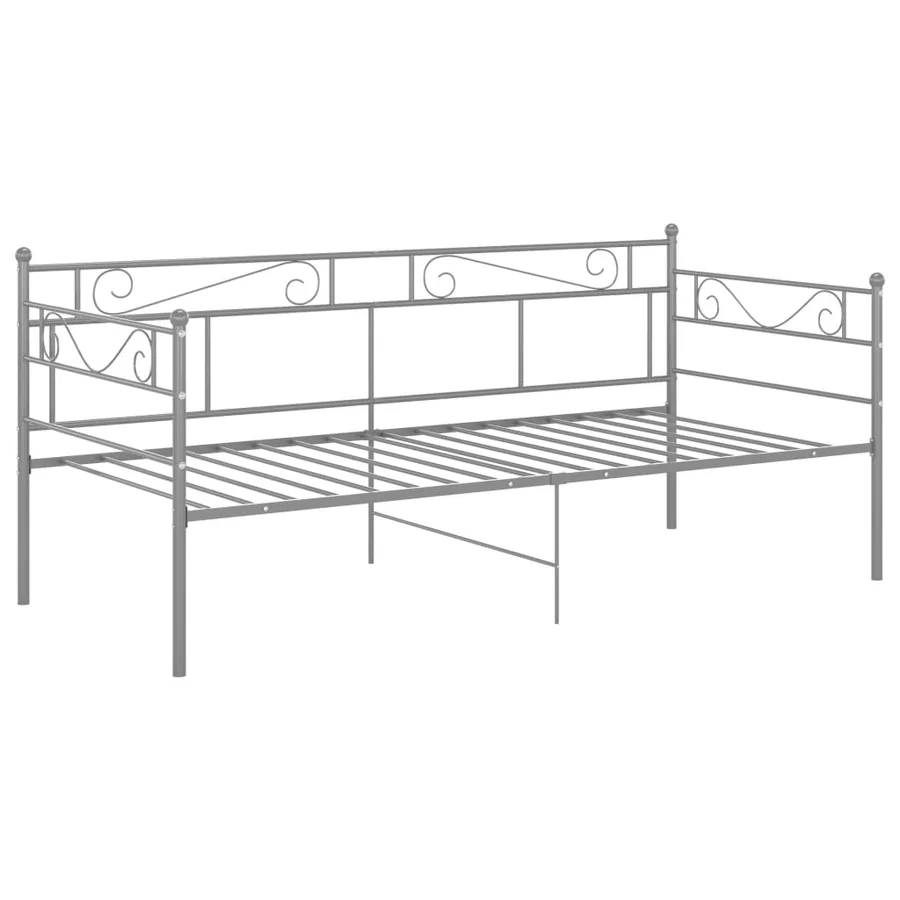 Cadre de canapé-lit sans matelas gris métal 90x200 cm - 3