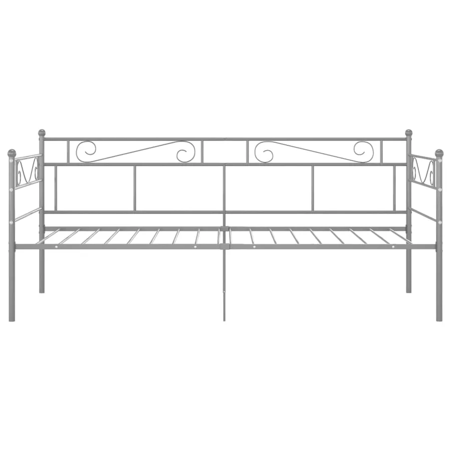 Cadre de canapé-lit sans matelas gris métal 90x200 cm - 4