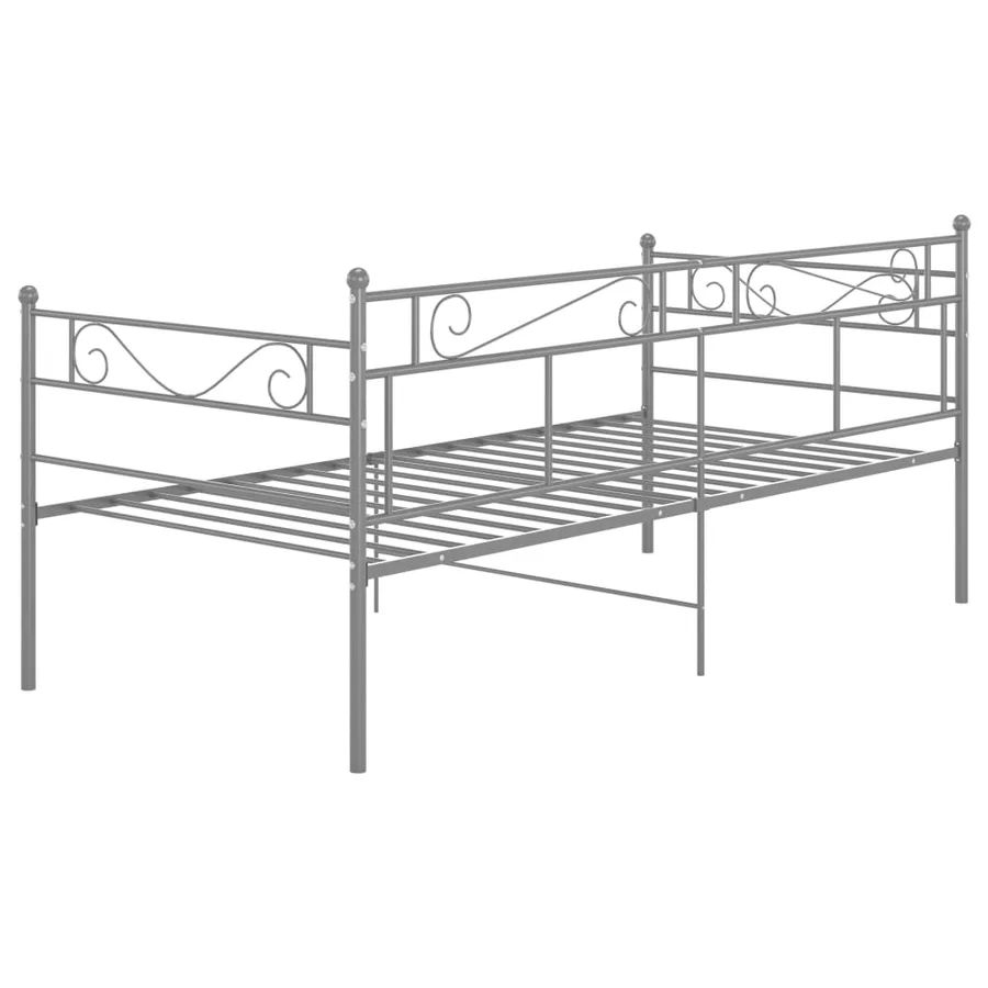 Cadre de canapé-lit sans matelas gris métal 90x200 cm - 5