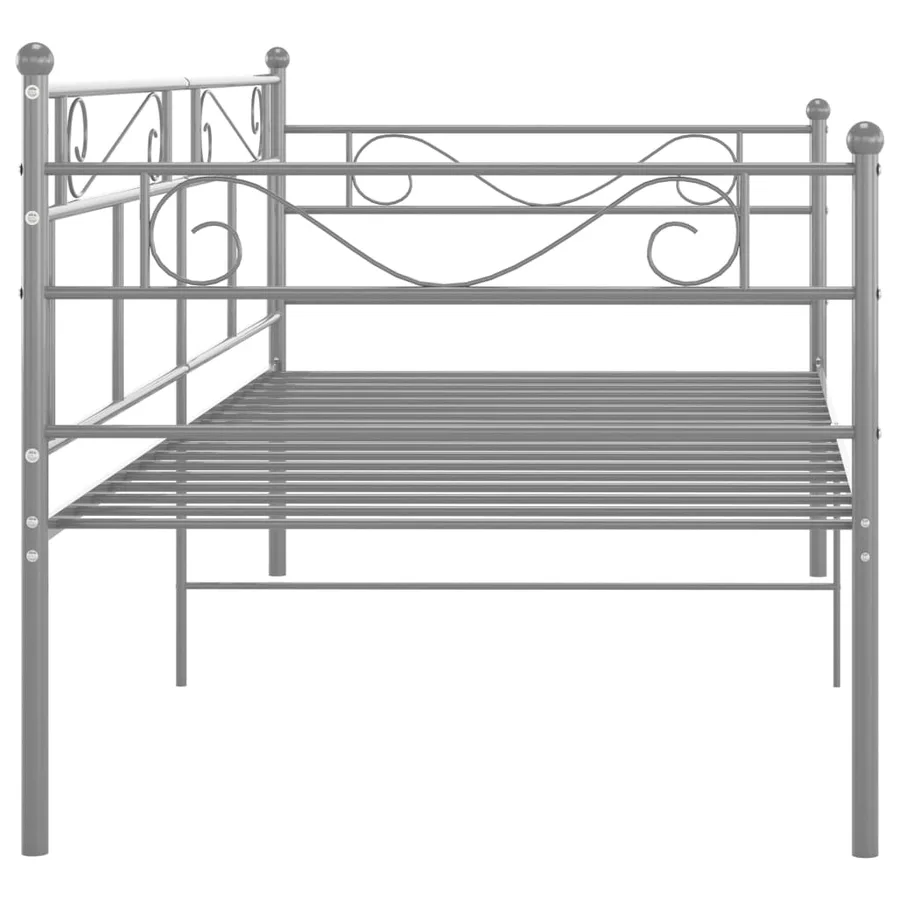 Cadre de canapé-lit sans matelas gris métal 90x200 cm - 6