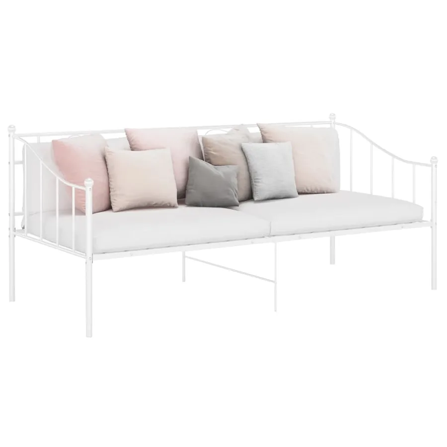 Cadre de canapé-lit sans matelas blanc métal 90x200 cm