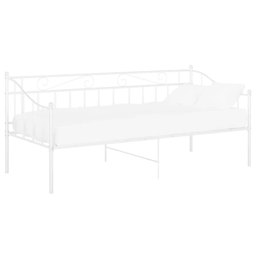 Cadre de canapé-lit sans matelas blanc métal 90x200 cm - 2