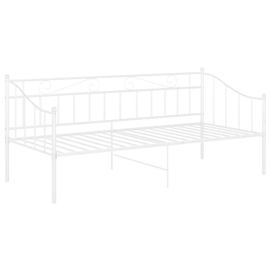 Cadre de canapé-lit sans matelas blanc métal 90x200 cm - 3