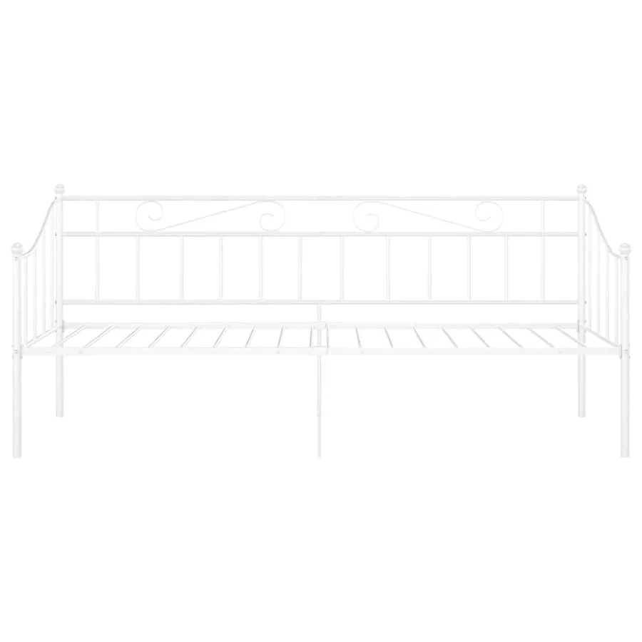 Cadre de canapé-lit sans matelas blanc métal 90x200 cm - 4