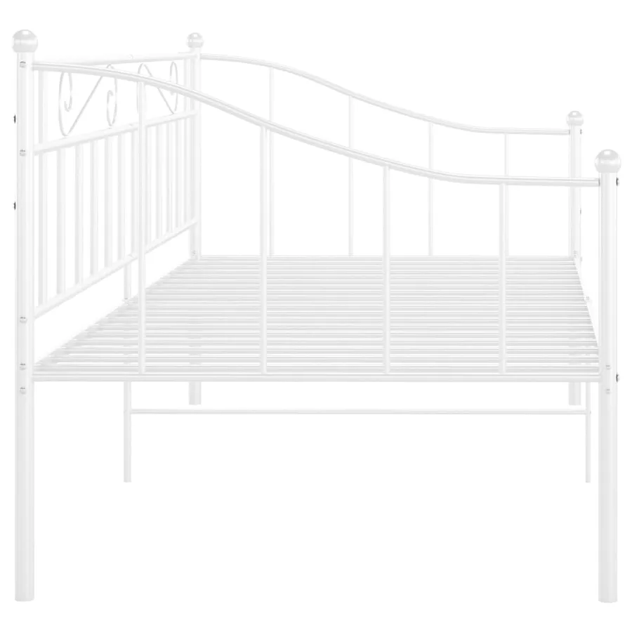 Cadre de canapé-lit sans matelas blanc métal 90x200 cm - 5