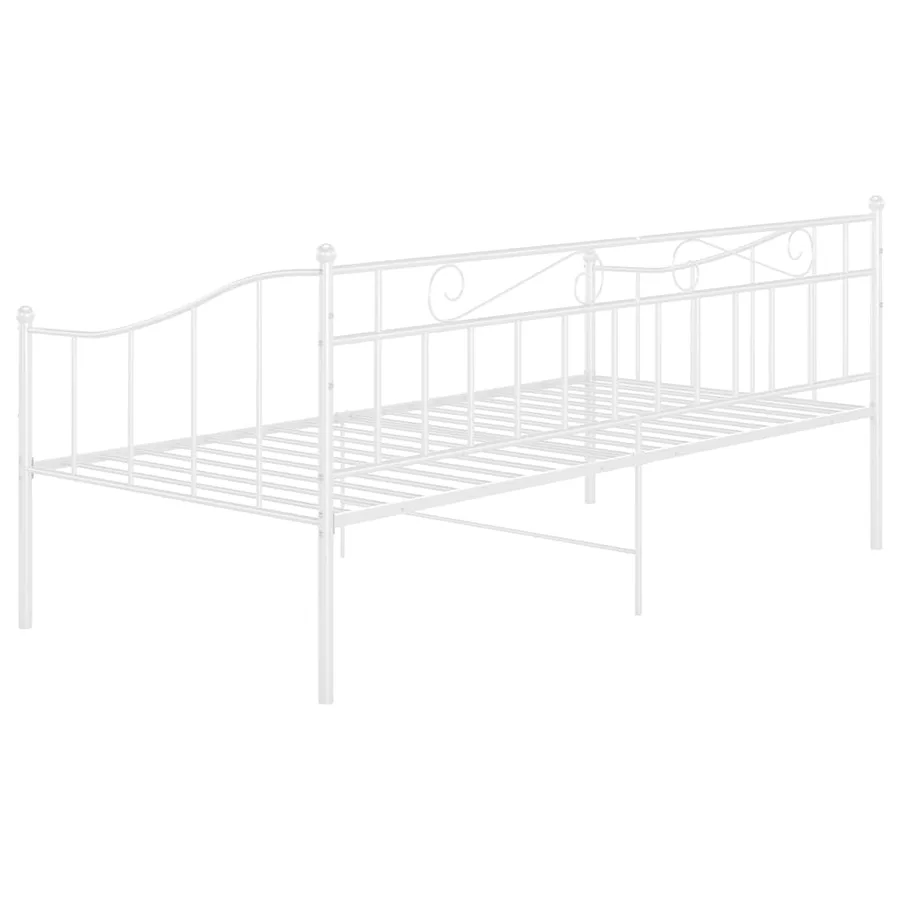 Cadre de canapé-lit sans matelas blanc métal 90x200 cm - 6