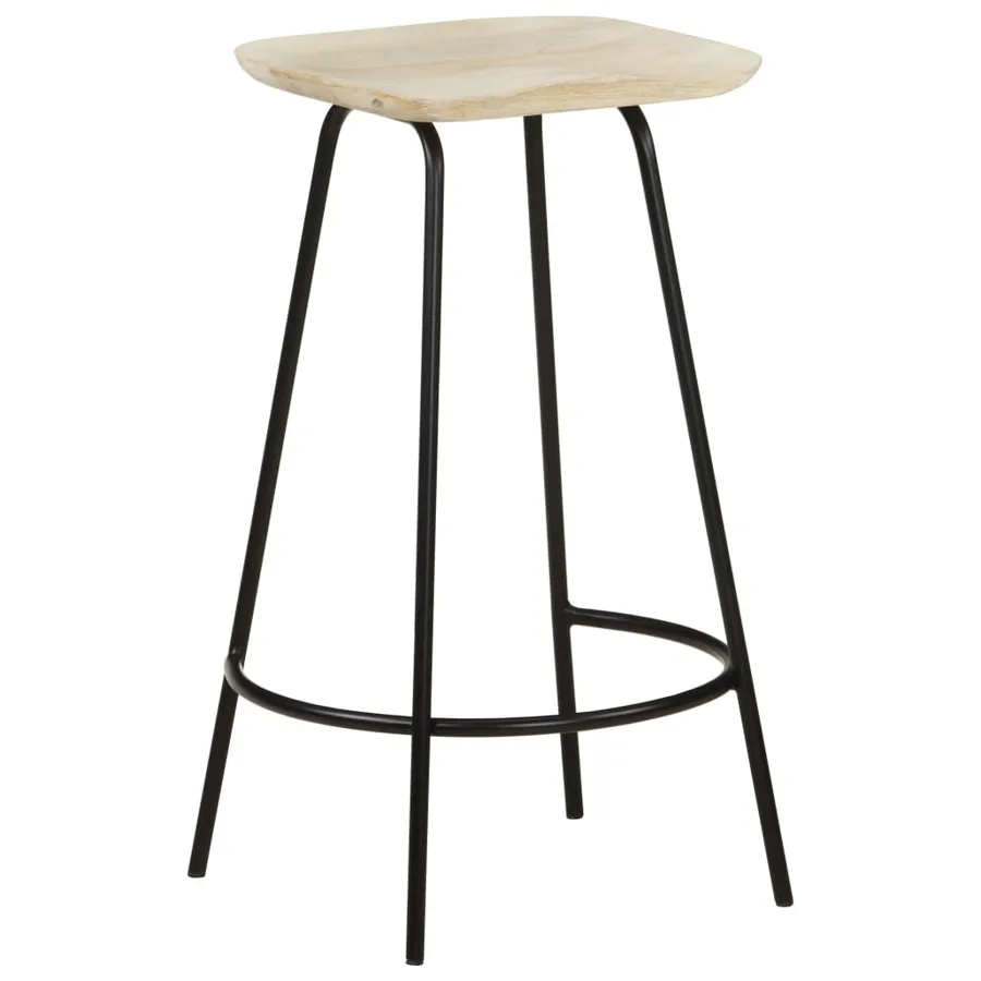 Tabourets de bar lot de 4 bois de manguier massif - 11