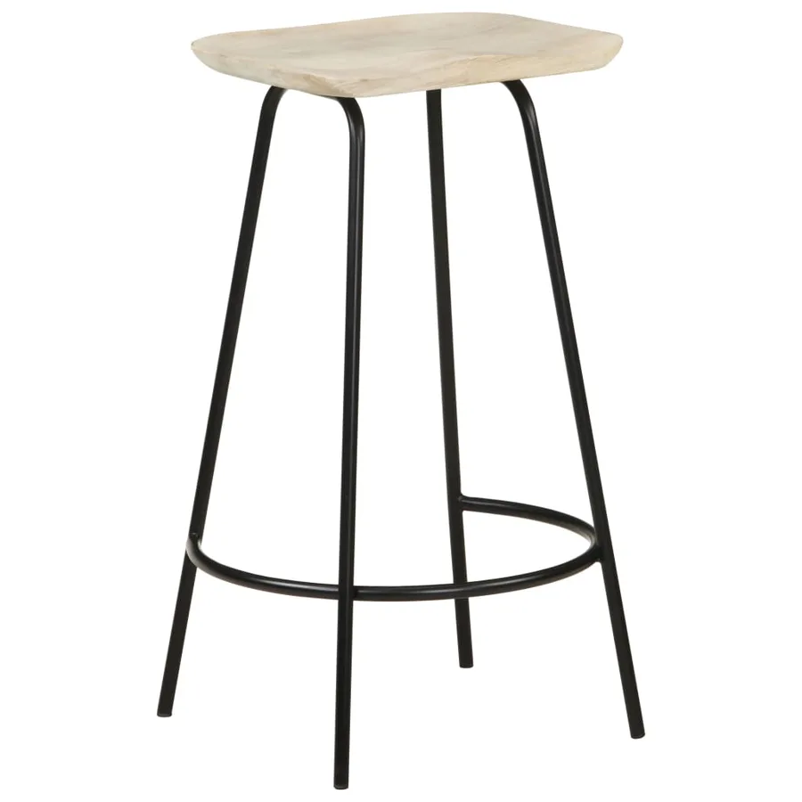 Tabourets de bar lot de 4 bois de manguier massif - 12