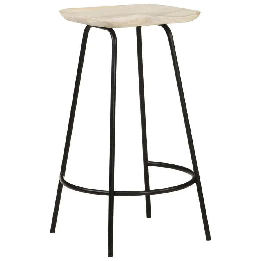 Tabourets de bar lot de 4 bois de manguier massif - 2