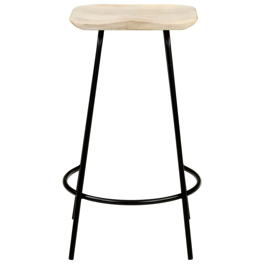 Tabourets de bar lot de 4 bois de manguier massif - 3