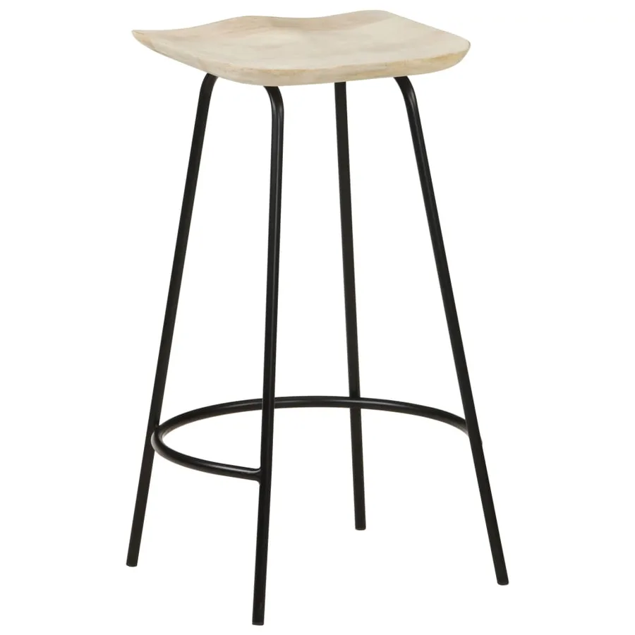 Tabourets de bar lot de 4 bois de manguier massif - 5