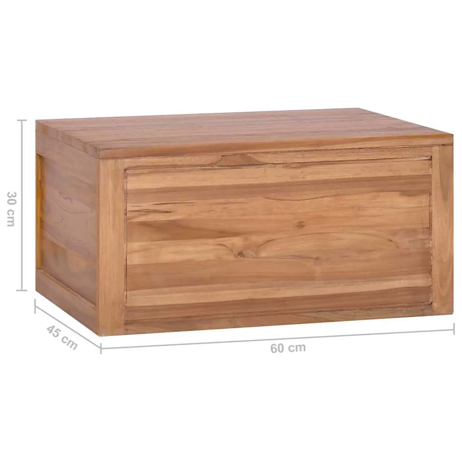 Armoire murale de salle de bain 60x45x30 cm Bois de teck massif - 9