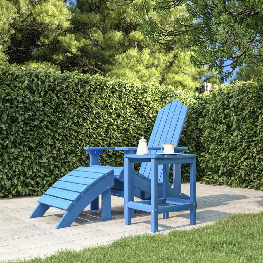 Table de jardin Adirondack Bleu marine 38x38x46 cm PEHD - 3