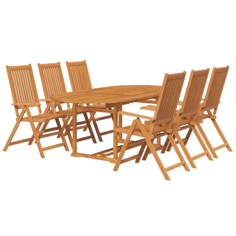 Ensemble à manger d'extérieur 7 pcs Bois d'acacia solide 150-200 cm - 3