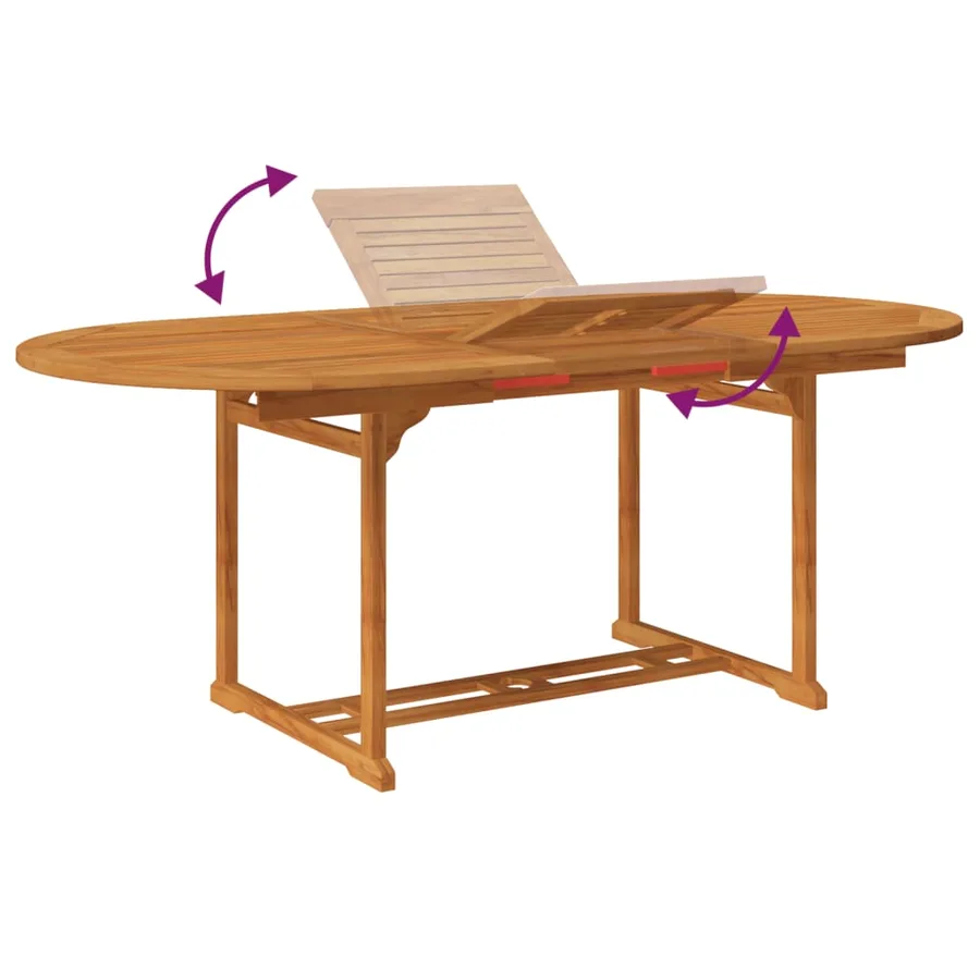 Ensemble à manger d'extérieur 7 pcs Bois d'acacia solide 150-200 cm - 5