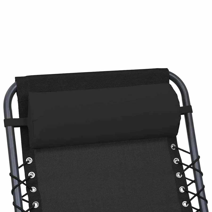 Appui-tête de chaise longue Noir 40x7,5x15 cm Textilène - 4