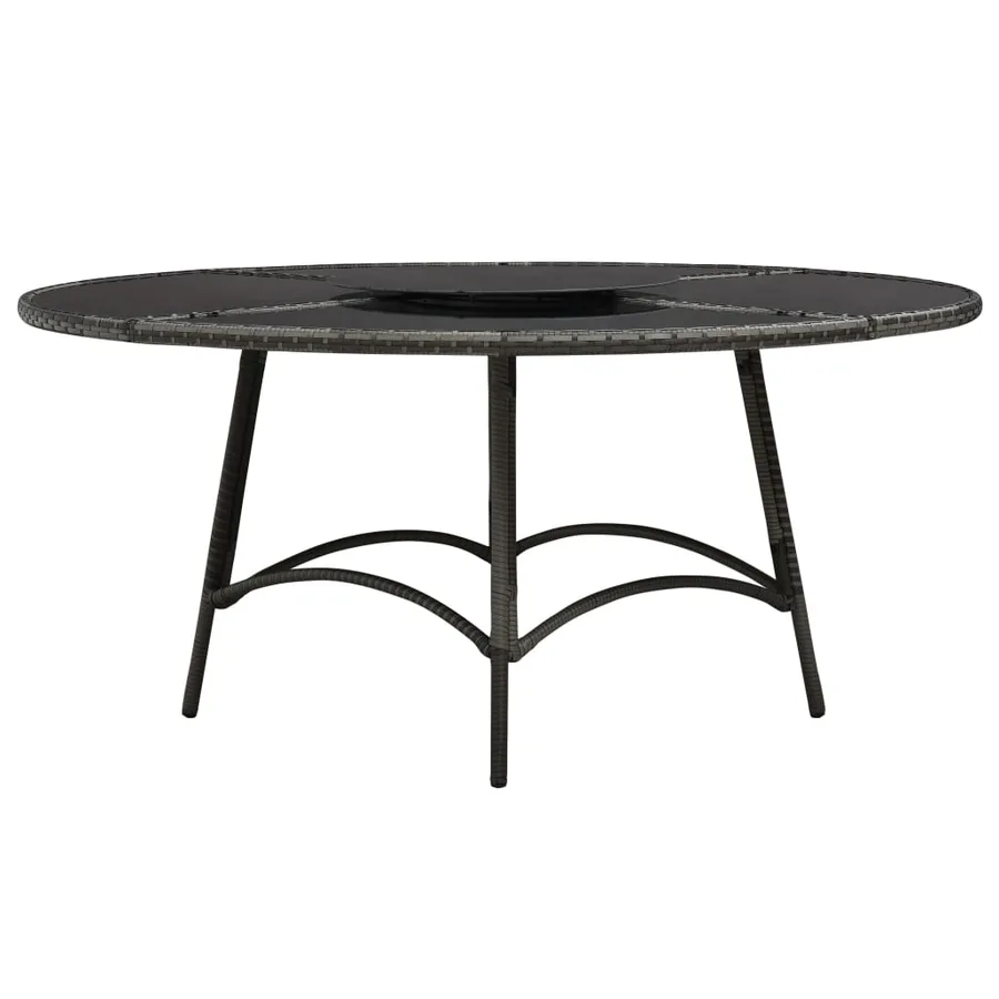 Ensemble à manger d'extérieur 7 pcs avec coussins rotin Gris - 3