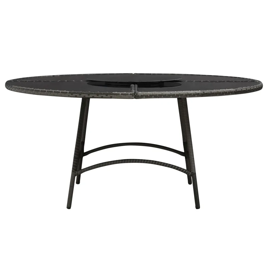 Ensemble à manger d'extérieur 7 pcs avec coussins rotin Gris - 4