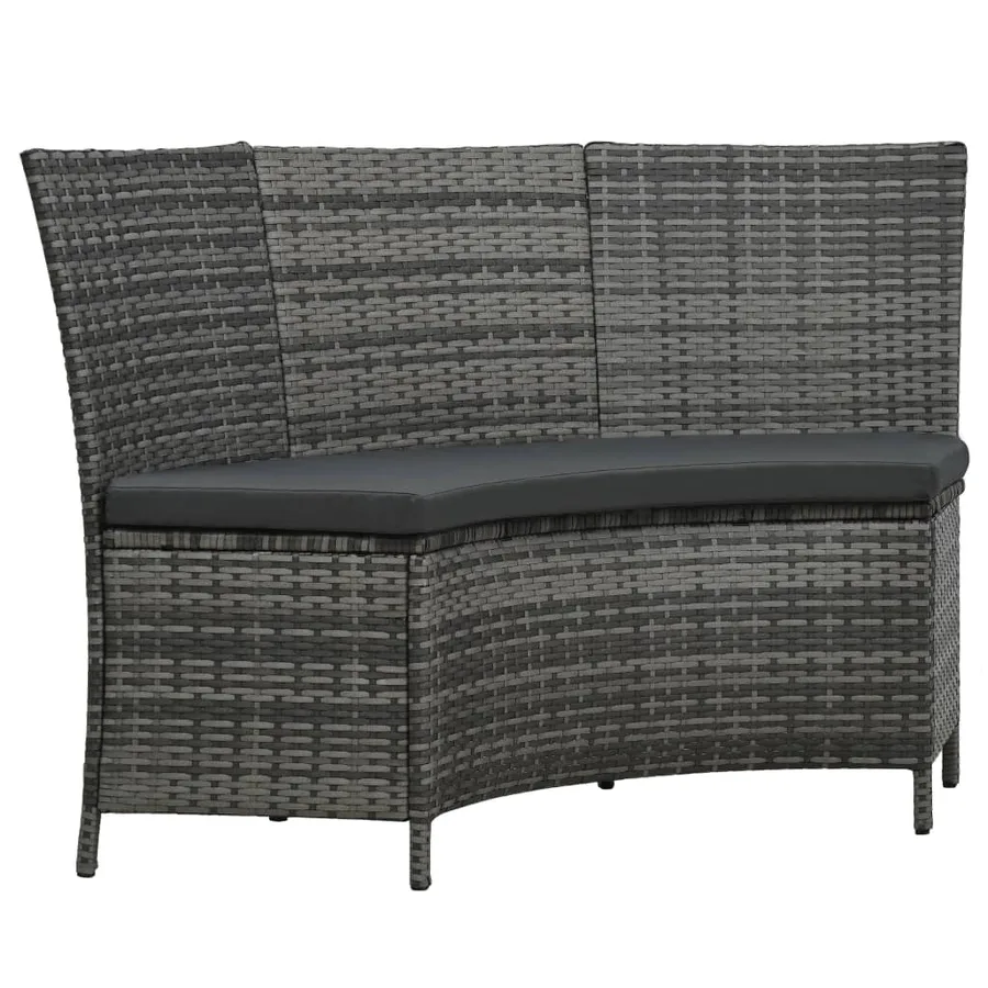 Ensemble à manger d'extérieur 7 pcs avec coussins rotin Gris - 6
